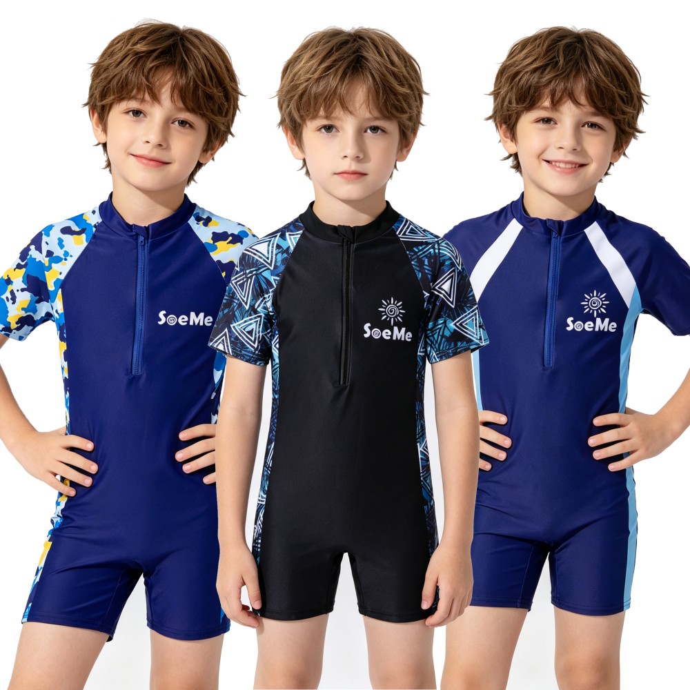 A Bathing Ape Camo - Boys Navy Camo Print One Piece