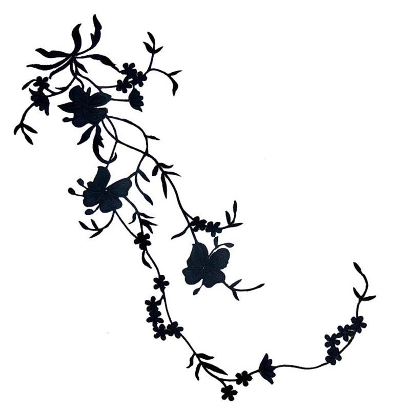 Streetwear Brand Stickers - 51*17CM/ Floral Applique Patch Thermocollant,Pansy Flower