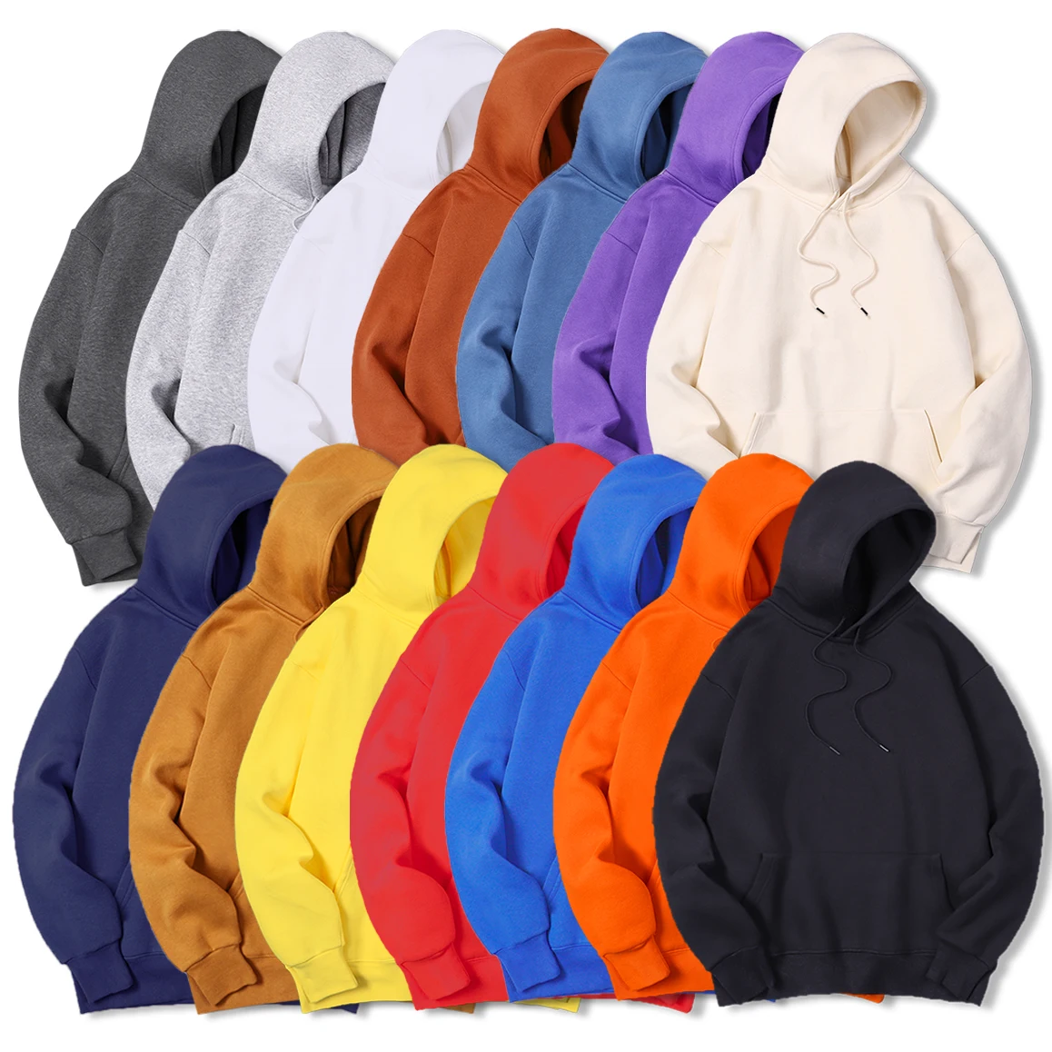 Streetwear Brand Hoodies - Men's Solid Color Hooded Sweater Warm