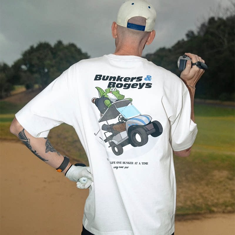 Streetwear Brand Golf - Cartoon Alligator Golf Cart Back Outdoor