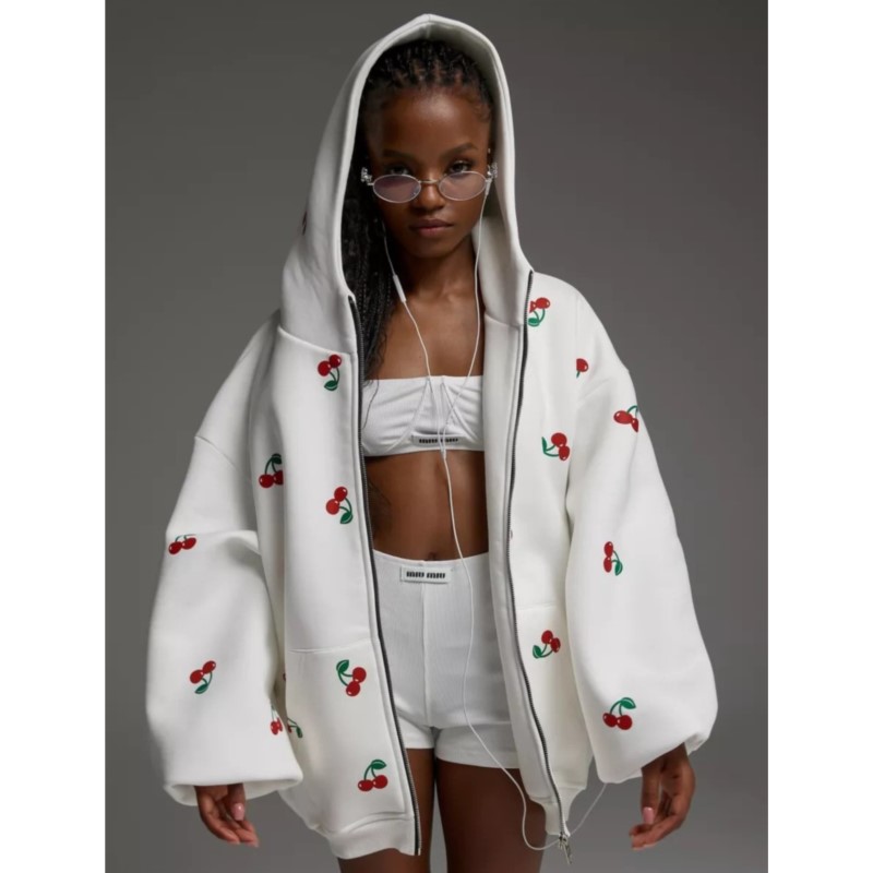 Women's Cherry Printed Sweatsh - đánh giá và giá Streetwear Brand Hoodies