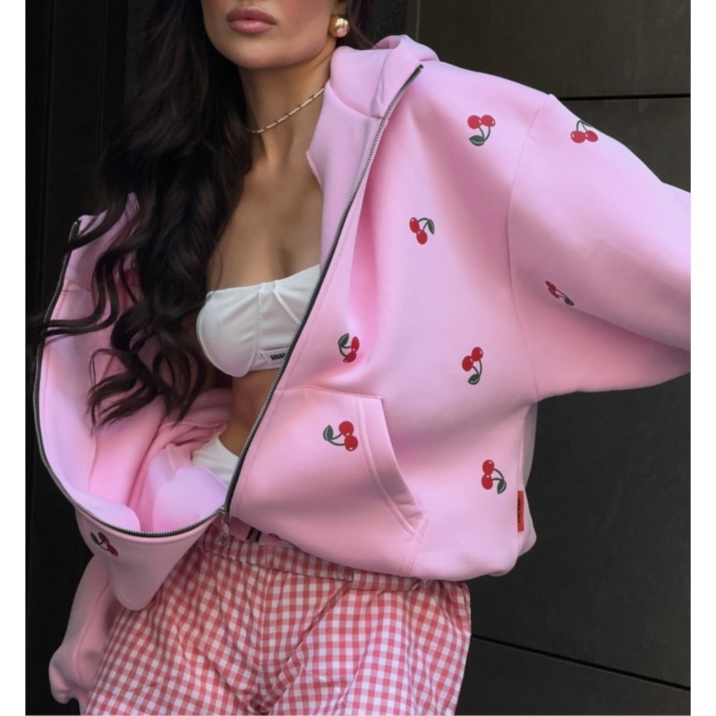 Women's Cherry Printed Sweatsh - đánh giá và giá Streetwear Brand Hoodies