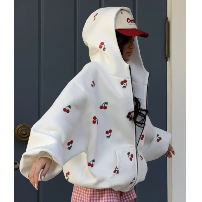 Women's Cherry Printed Sweatsh - đánh giá và giá Streetwear Brand Hoodies