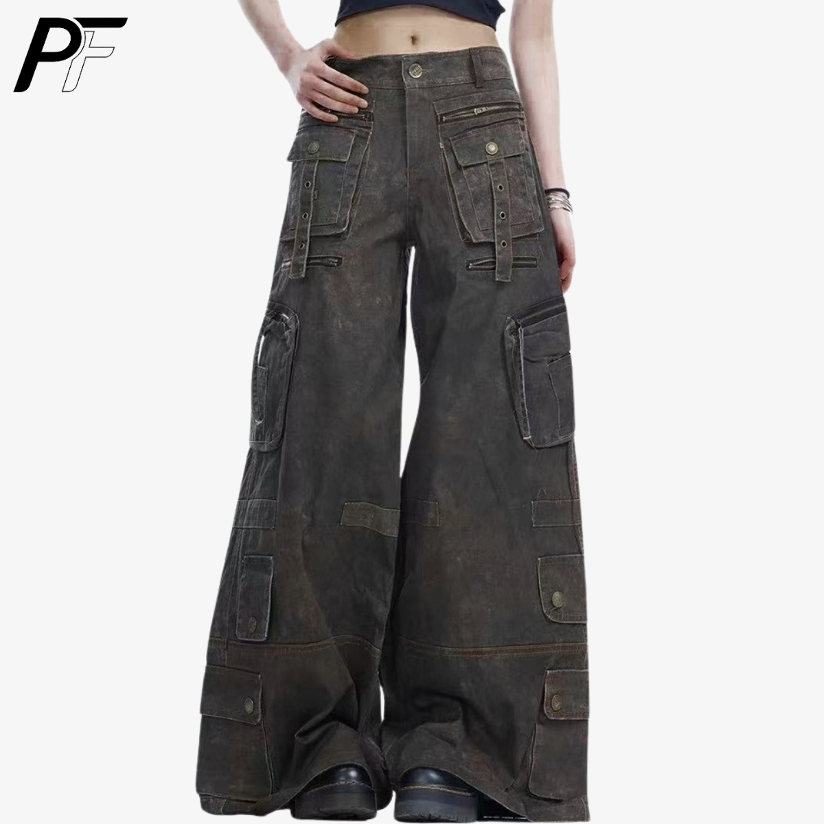 Grunge Techwear Wide Leg Cargo - đánh giá và giá Streetwear Brand Pants