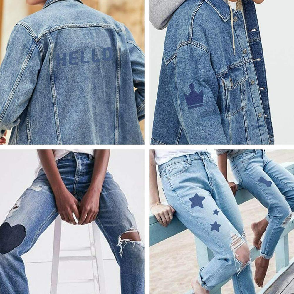 20Pcs Denim Cut Piece Iron On  - đánh giá và giá Streetwear Brand Stickers