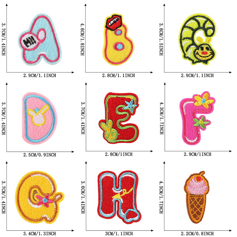 26pcs/Bulk Sets Letter Patch A - đánh giá và giá Streetwear Brand Stickers